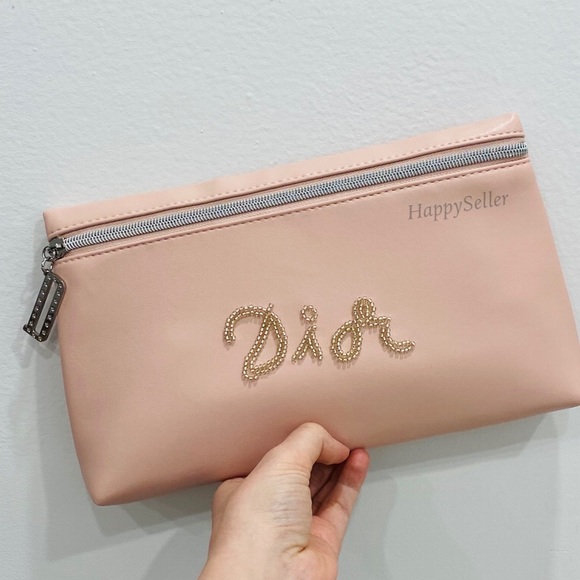 Dior Pouch Cosmetic Organizer Bag Clutch Sequins Embroidered Zippered Case New - Picture 6 of 8
